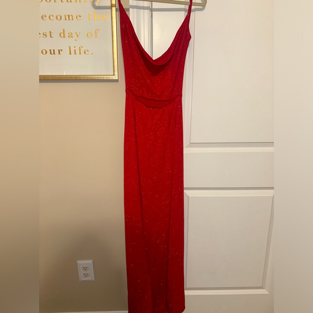 Lucy in the sky Sparkling Maxi Dress in Red - Picture 9 of 11